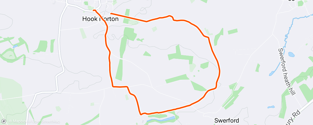 Map of the activity, Evening Run
