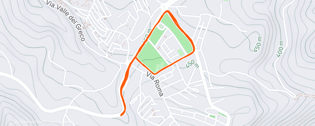 Map of the activity, Corsa dell'ora di pranzo