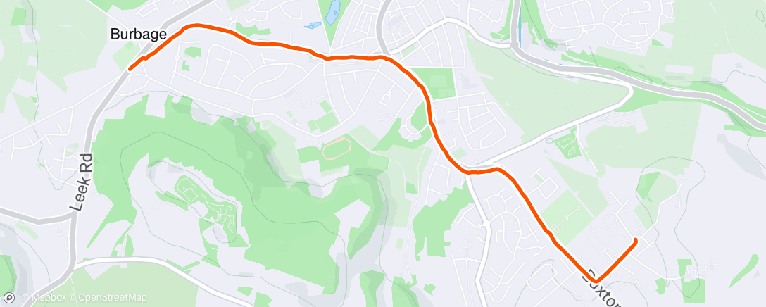 Map of the activity, Afternoon Run