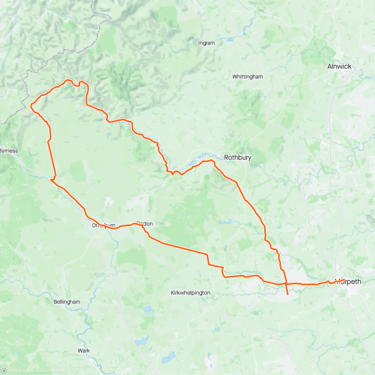 Karte der Aktivität „Coquetdale and the Otterburn ranges”