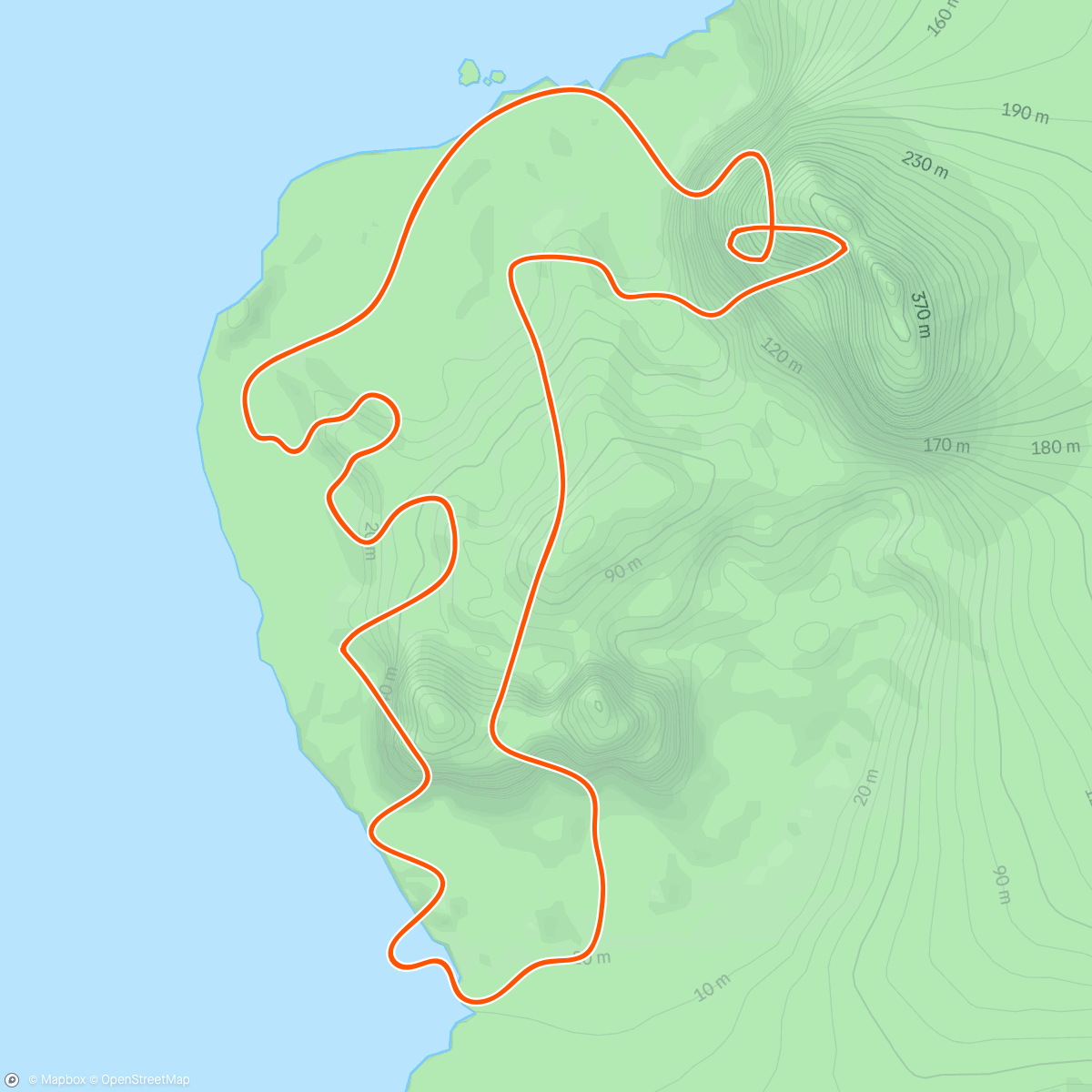 Mapa da atividade, Zwift - Baza-Garmin Coach(1:08:00) in Watopia