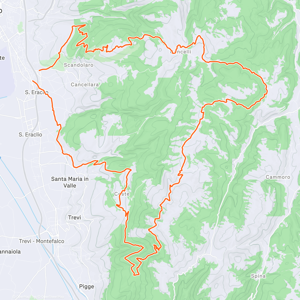 Map of the activity, Pedalata mattutina