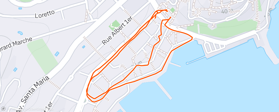 Map of the activity, Course à pied dans l'après-midi