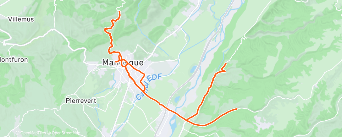 Map of the activity, Sortie route