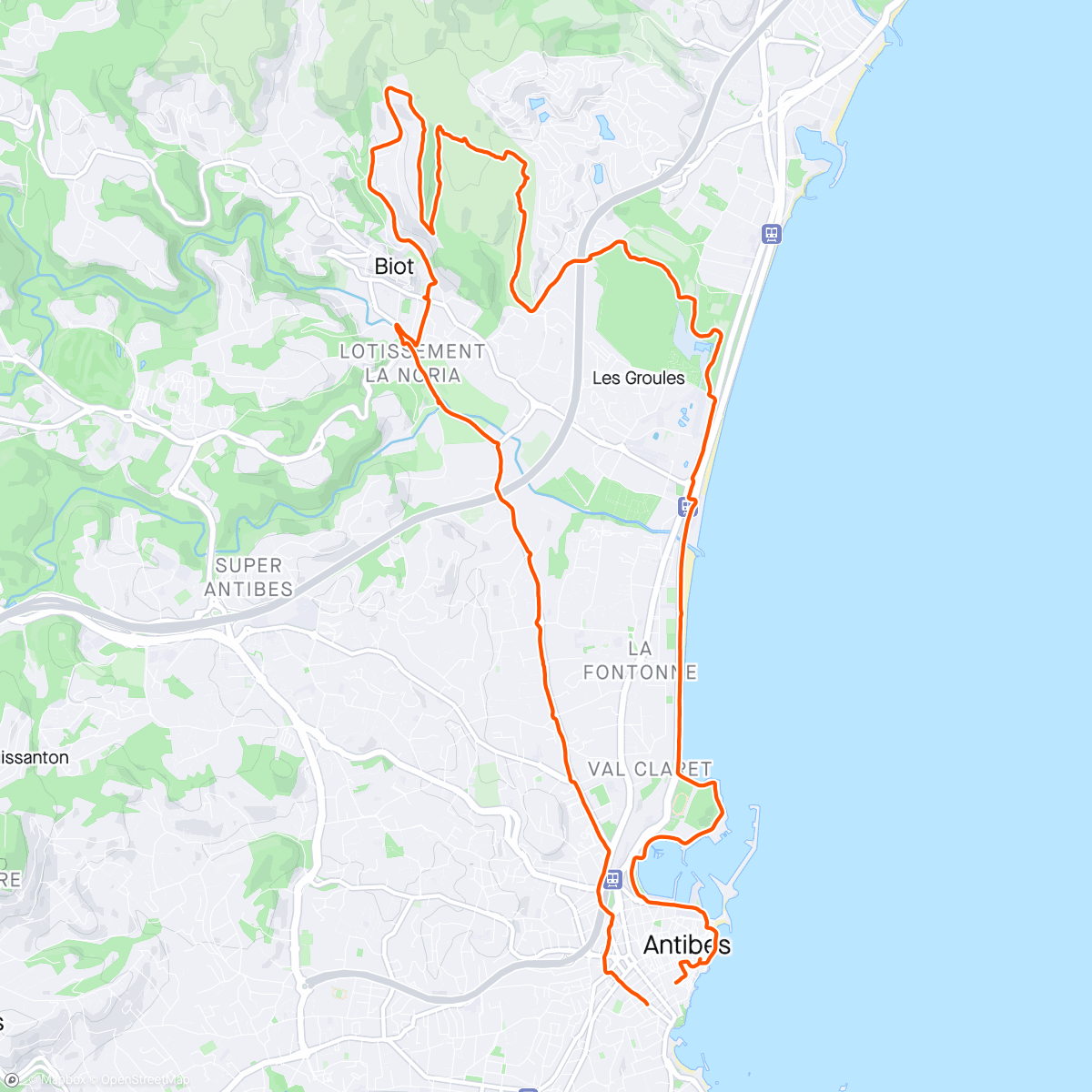 Map of the activity, Endurance Antibes 😶‍🌫️