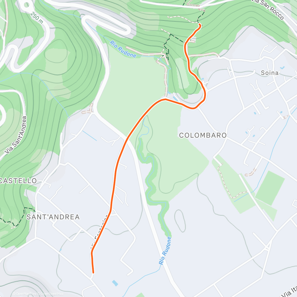 Map of the activity, Morning Hike