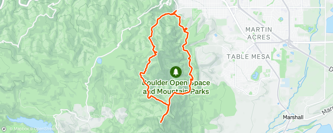 Map of the activity, Afternoon Run