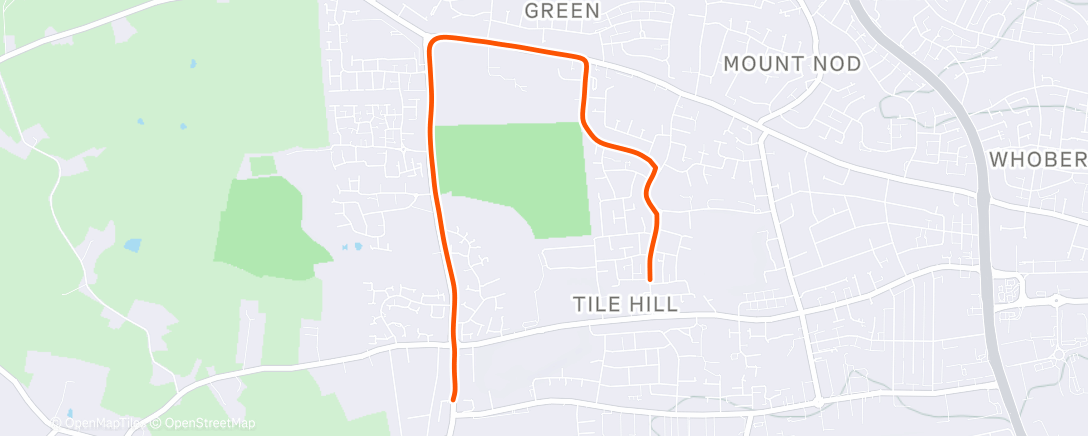 Map of the activity, Afternoon Run