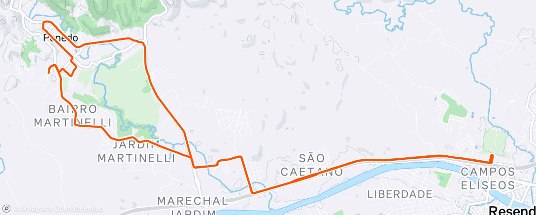 Map of the activity, Pedalada matinal