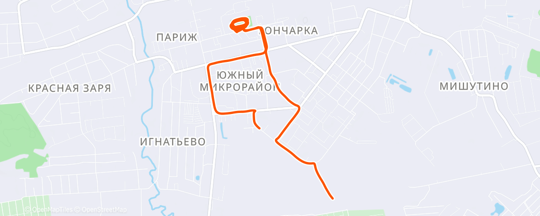 Map of the activity, Утренний забег