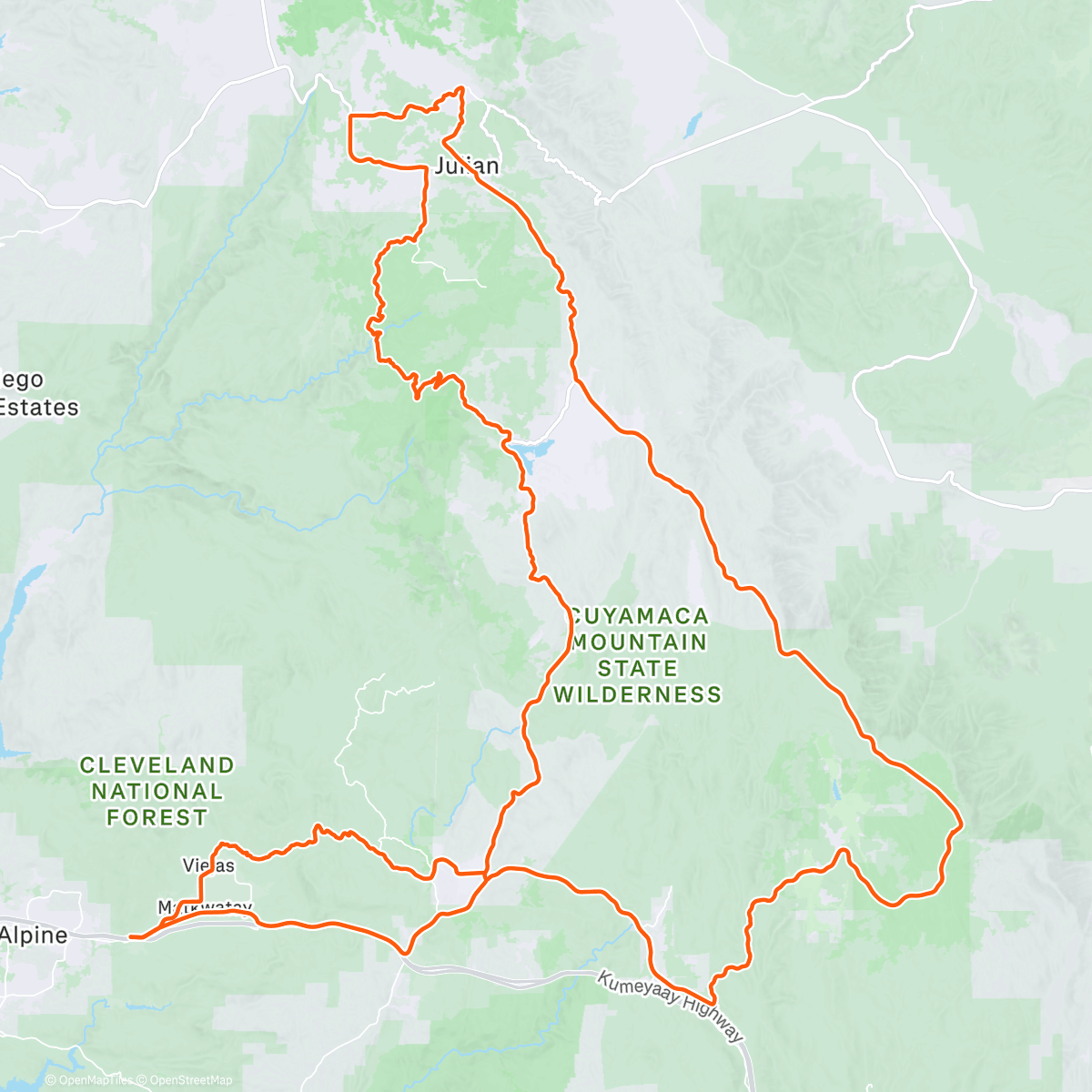 Map of the activity, All Time Route for Stella’s Last Day