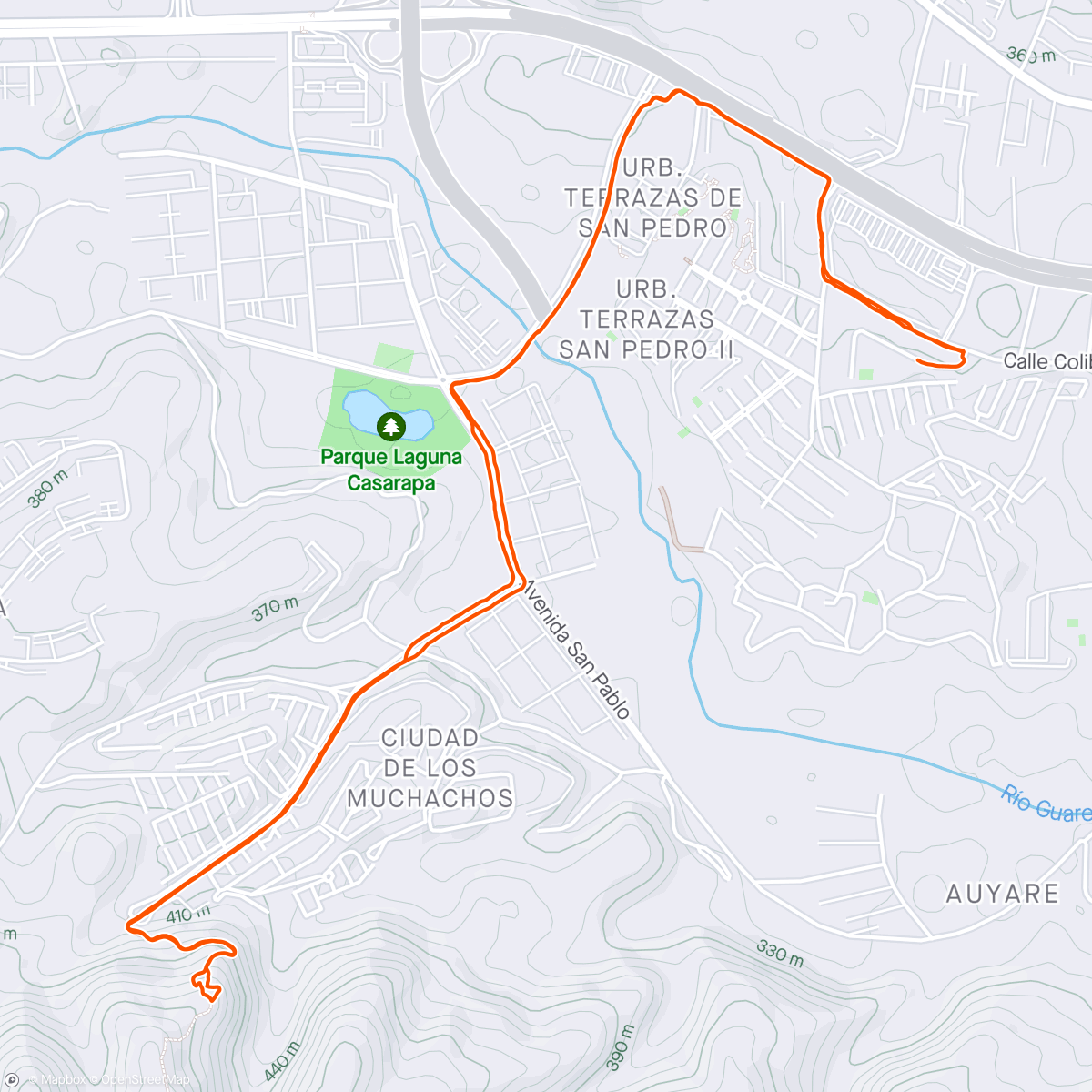 Map of the activity, Caminata por la zona