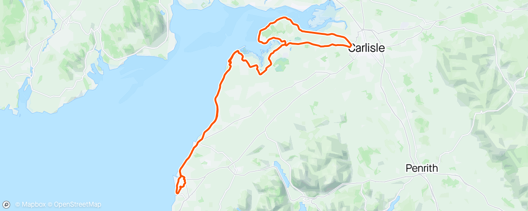Map of the activity, 100 miler up the coast