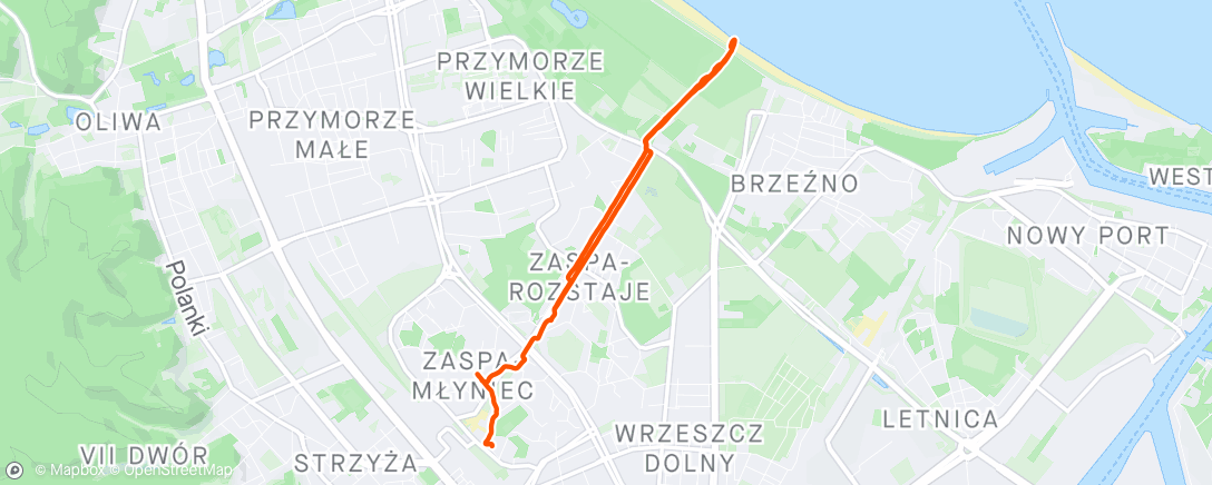 Карта физической активности (Gdańsk / Zatoka Gdańska, Plaża Gdańsk Wejście 58)