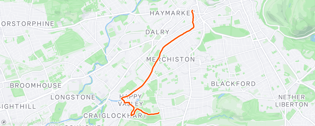 Map of the activity, Afternoon Run