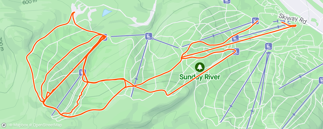 Map of the activity, Slopes - A day skiing at Sunday River