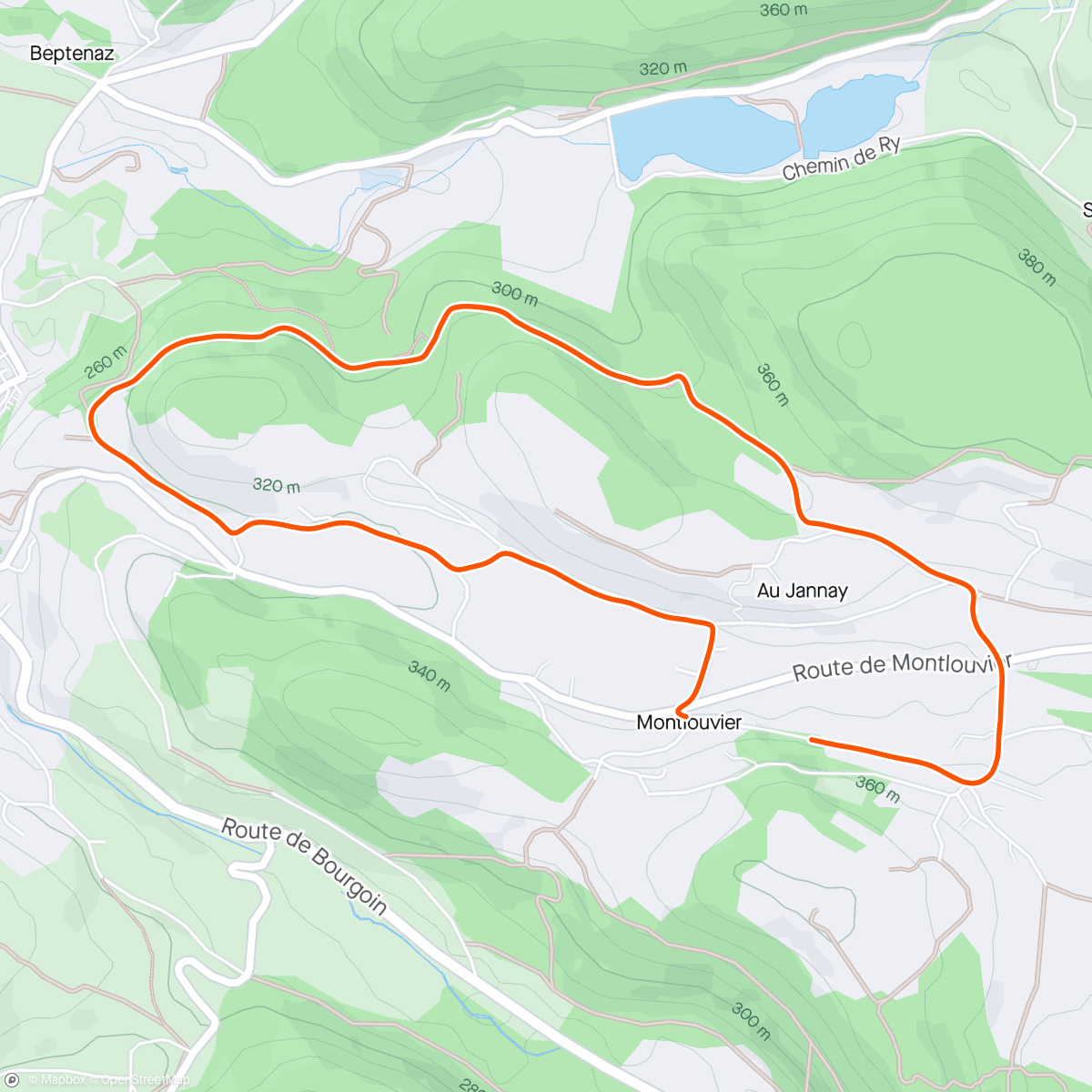 アクティビティ「Trail en soirée」の地図