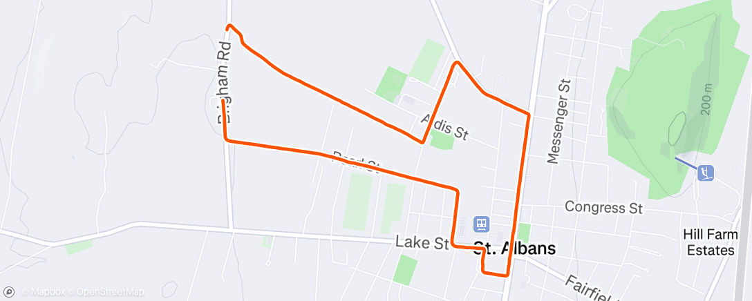Map of the activity, Lunch Run