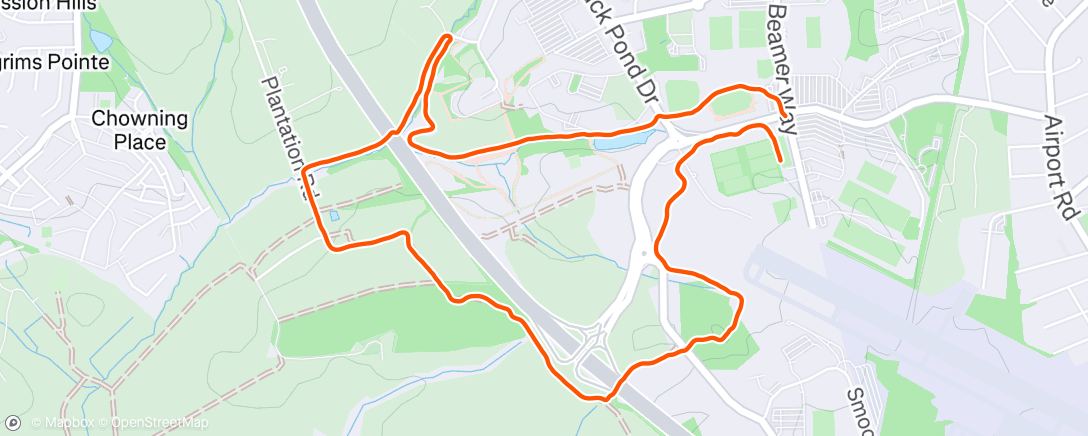 Map of the activity, Afternoon Run