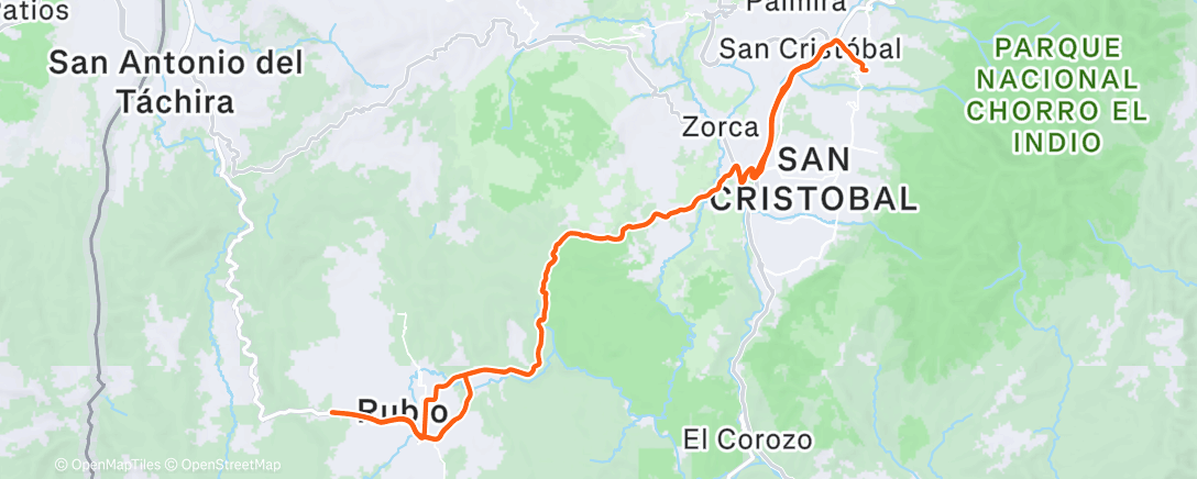 Map of the activity, Pedalata mattutina