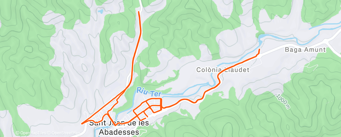 Map of the activity, Evening Run