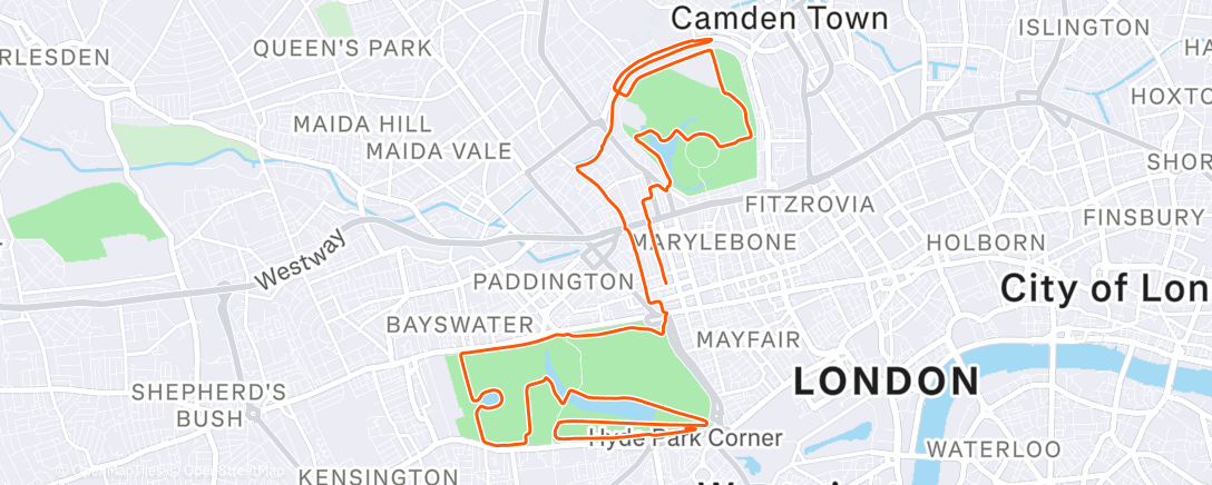 Map of the activity, Big End of Year Run Route 2025