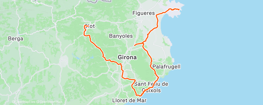 Map of the activity, Bicicleta por la mañana