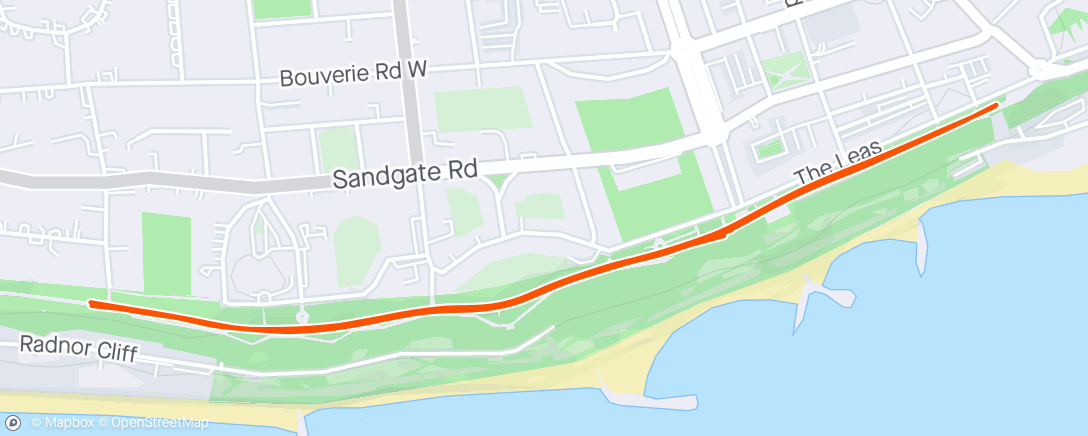 Map of the activity, Folkestone park run 25:42