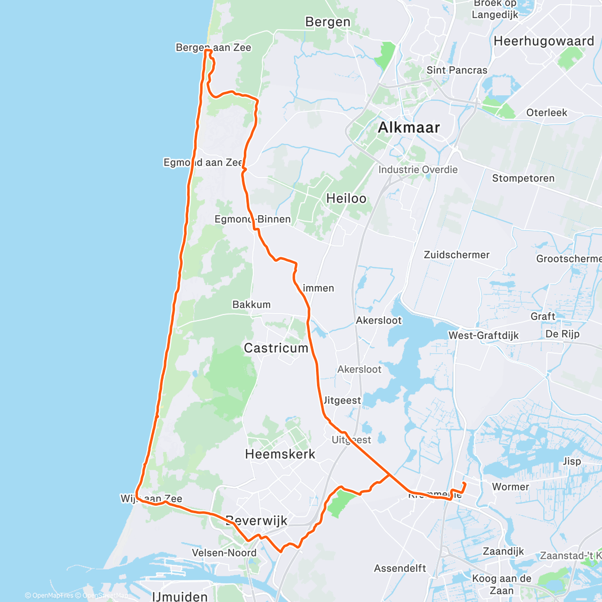 Map of the activity, Rondje Bergen 👋🏻🦭