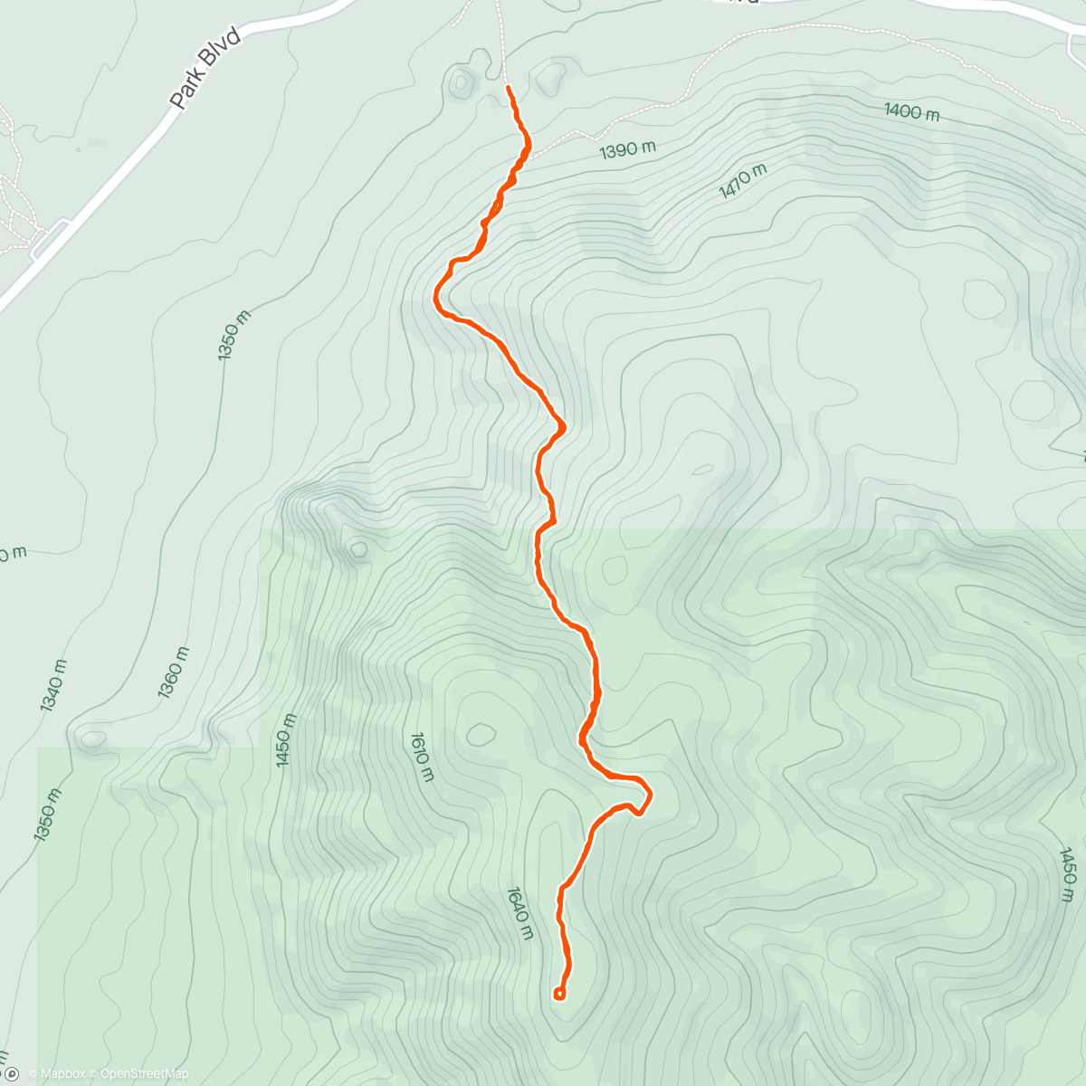 Map of the activity, Ryan Mtn JT