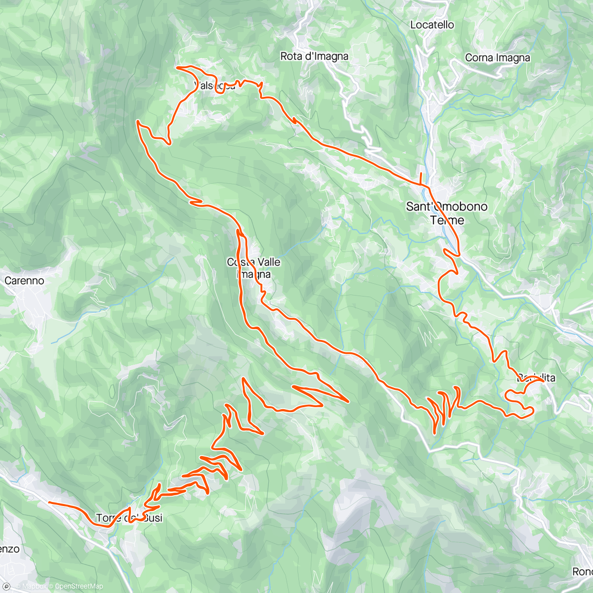 Map of the activity, Valcava bedulita con carretto ♥️♥️♥️♥️