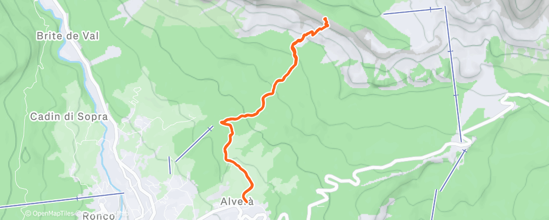 Map of the activity, Forcella Zumeles