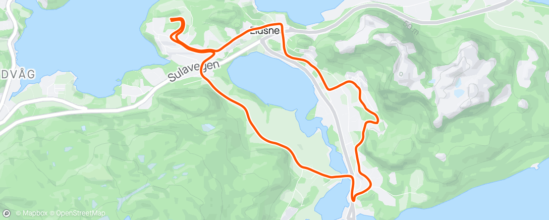 Mapa de la actividad, Evening Run - 52/2024. Valenkvalen.
