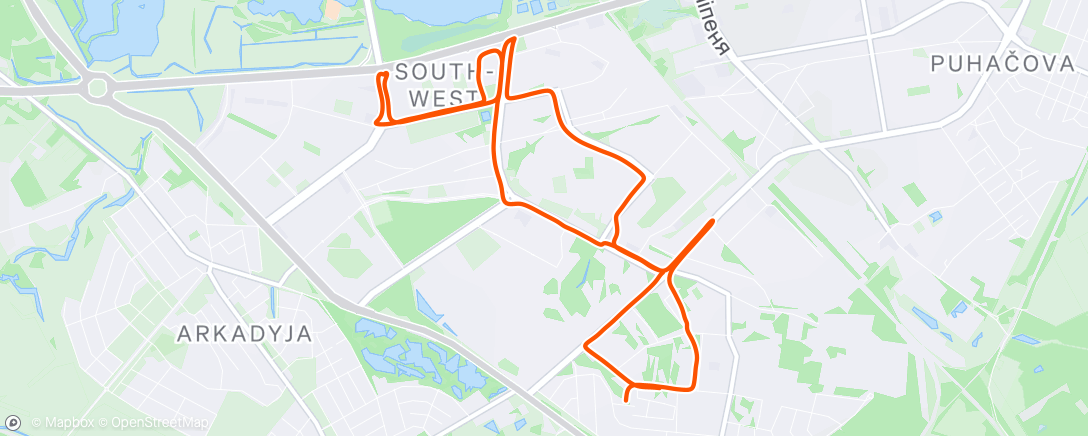 Map of the activity, Вечерний забег