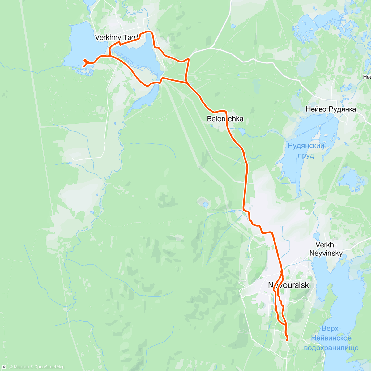 Map of the activity, Покатушка до Верхнего Тагила
