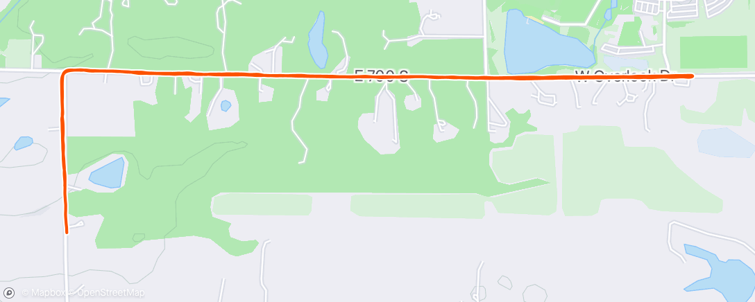 Map of the activity, Afternoon Run