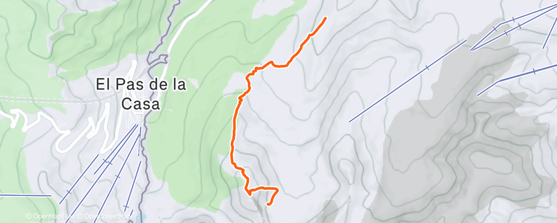 Map of the activity, Esquí de montaña por la tarde