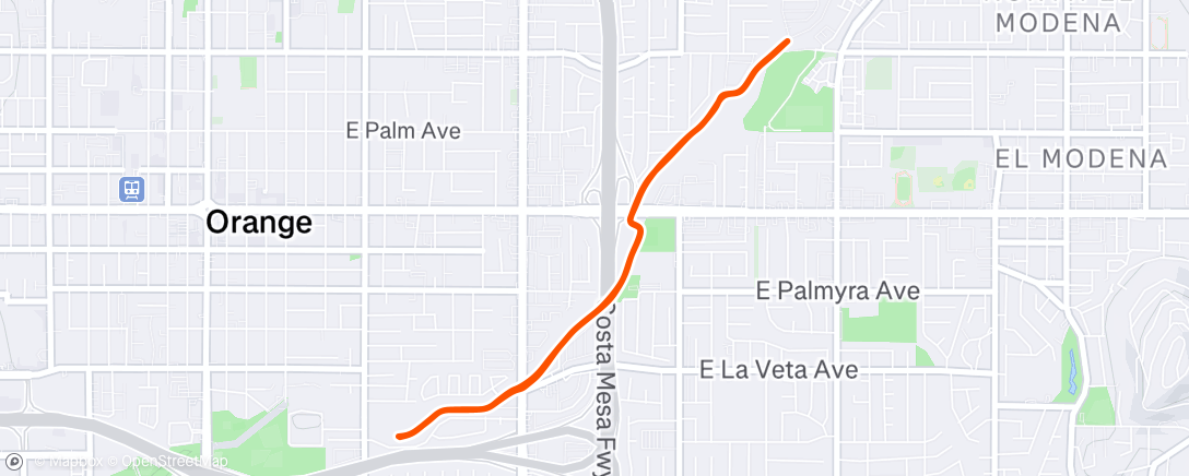 Map of the activity, Evening Run