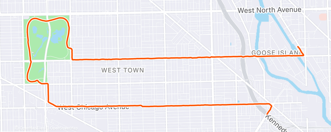 Map of the activity, Afternoon Run