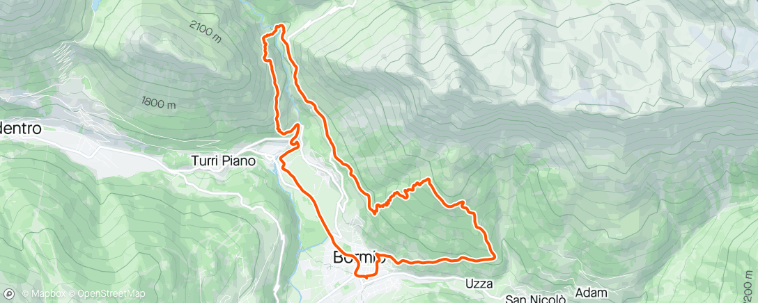 Map of the activity, Sessione di trail running pomeridiana