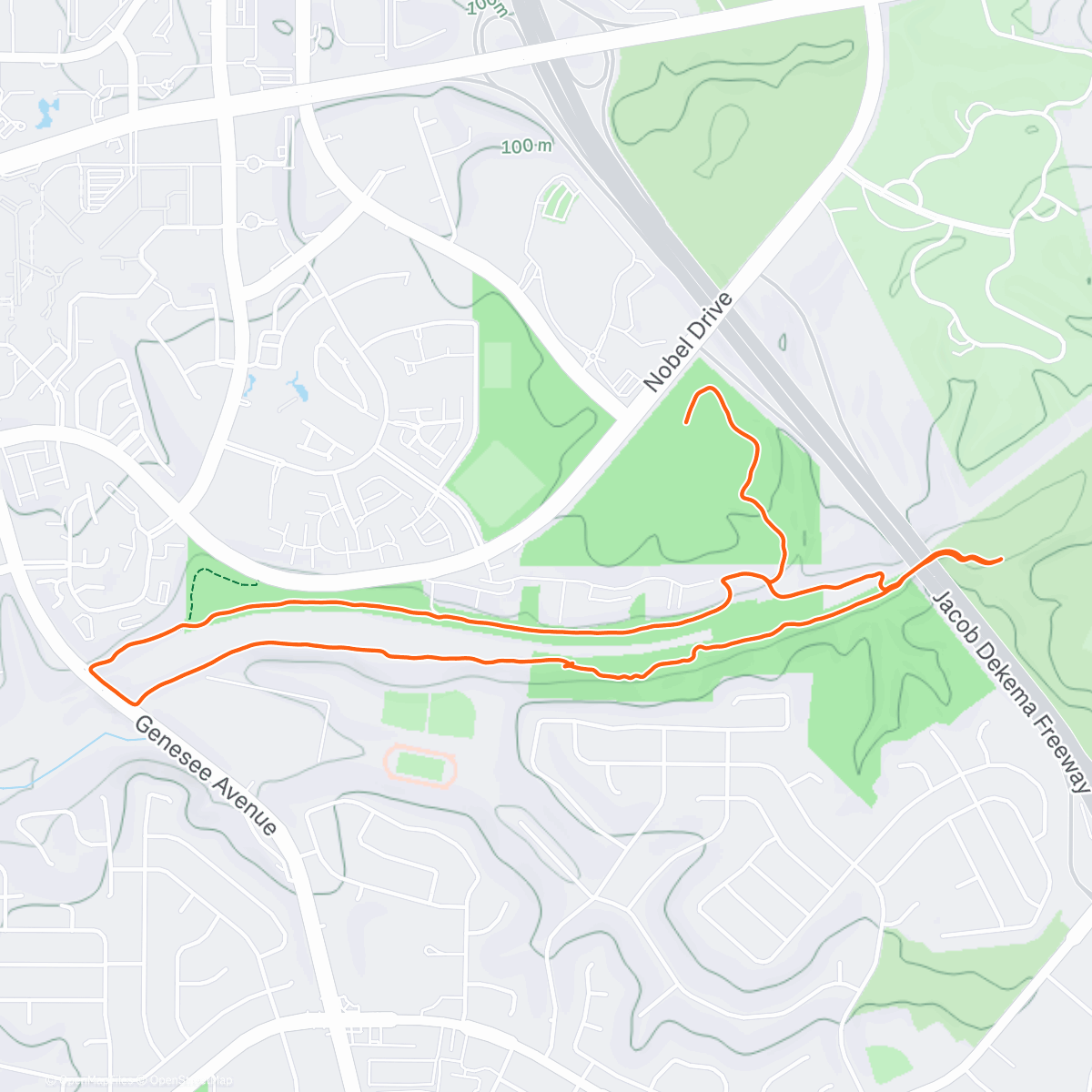 Map of the activity, Afternoon Trail Run