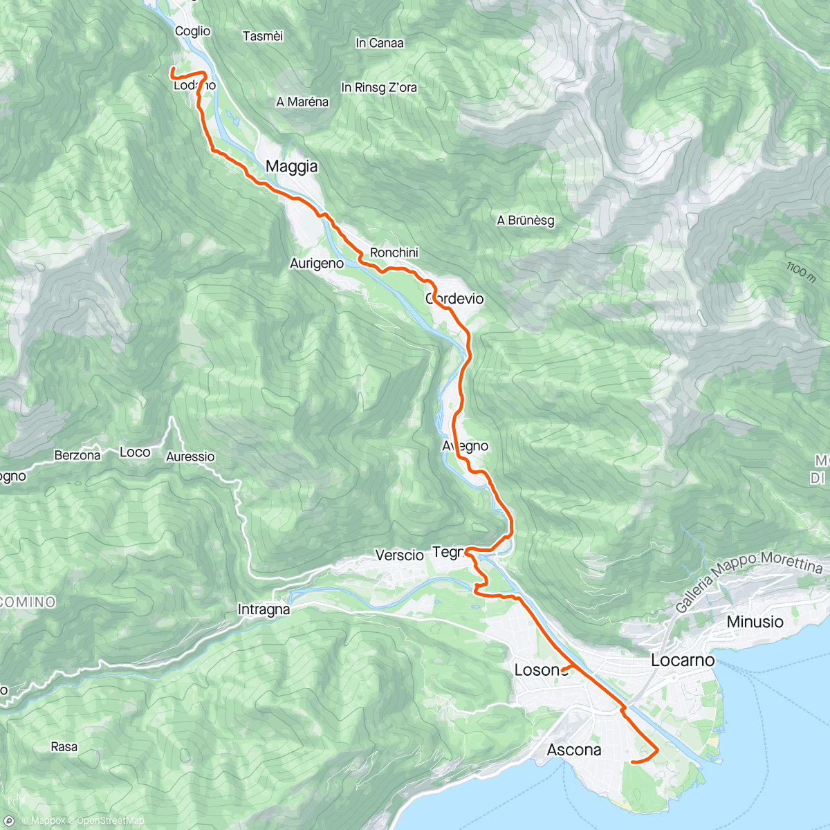Kaart van de activiteit “MTB Ride Ticino Maggia  Tal windig”