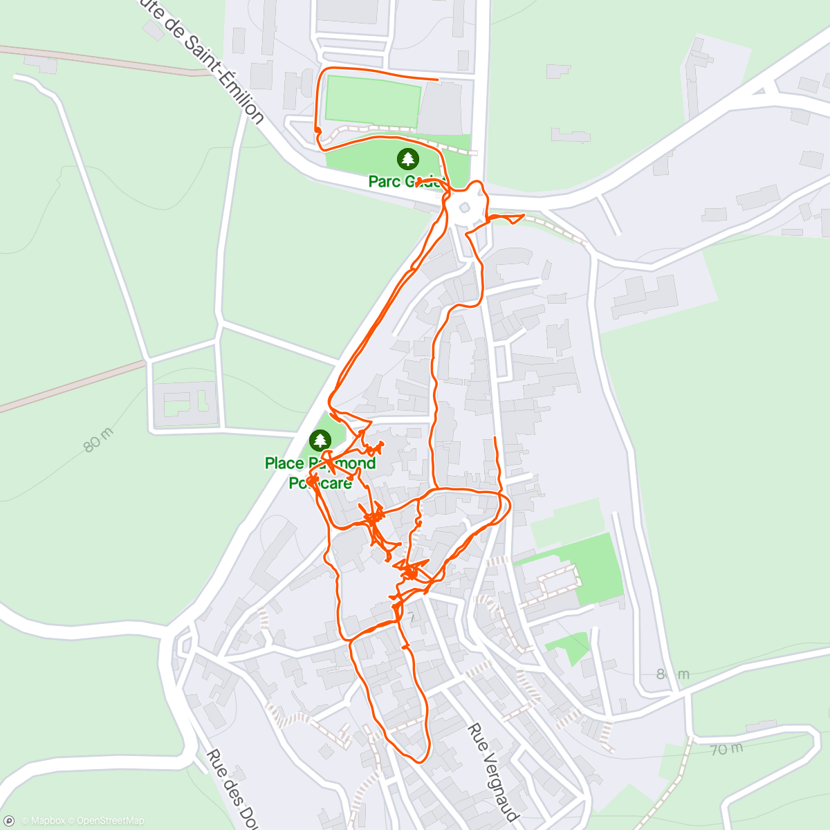 Map of the activity, Walk around St Emilion