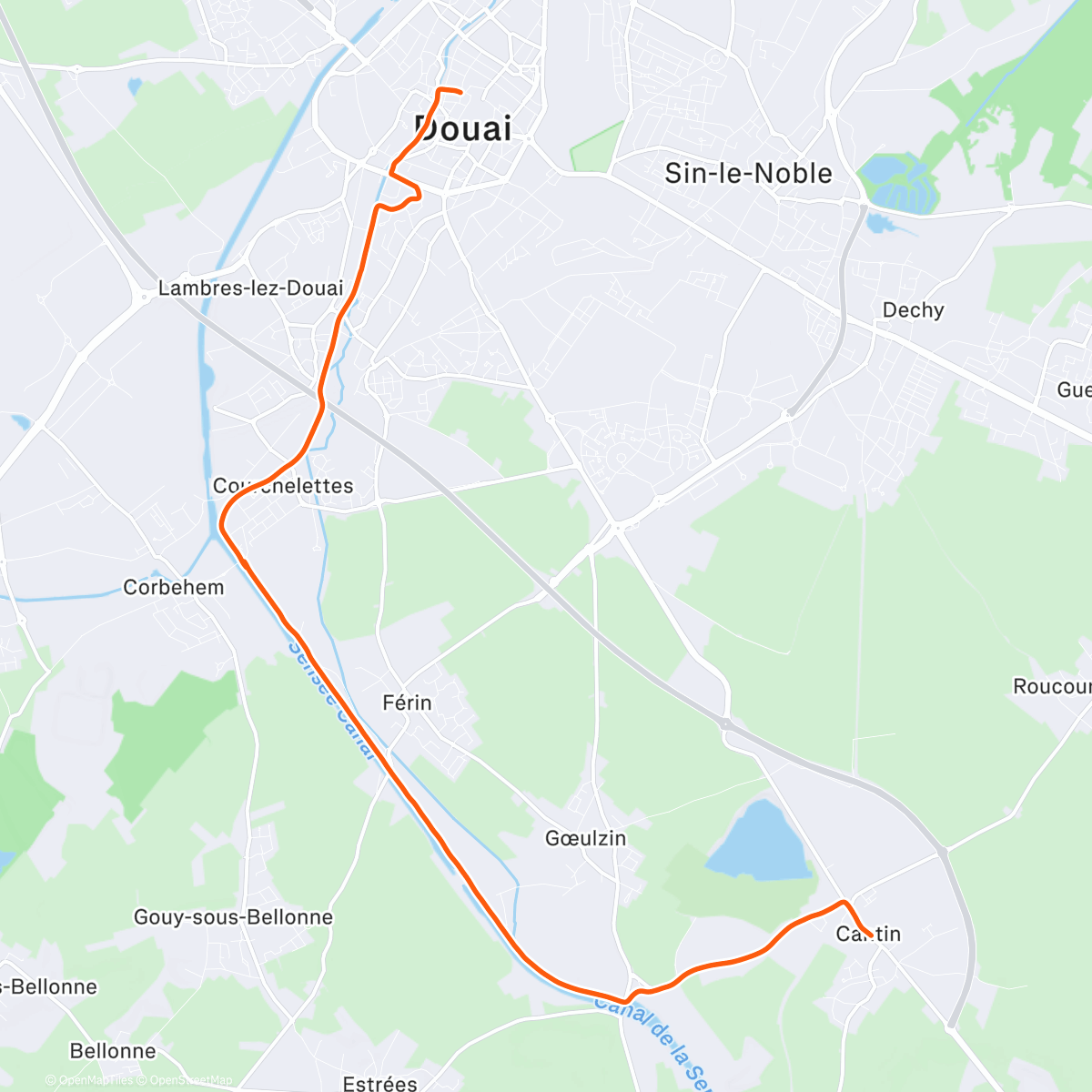 Map of the activity, Footing d'1h avec le 🏃☀️