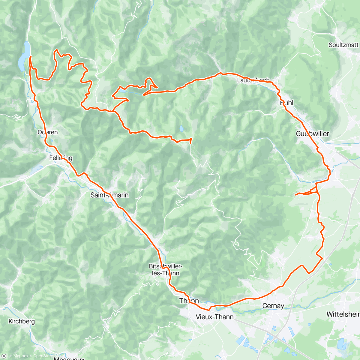 Map of the activity, Vosges 🇫🇷 Grand Ballon (Buhl), Alsace