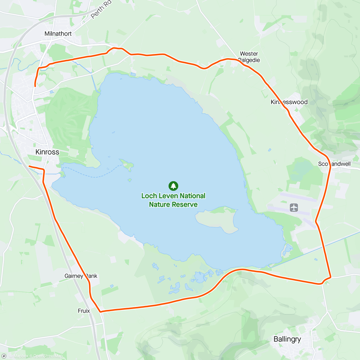Map of the activity, Loch Leven Half Marathon