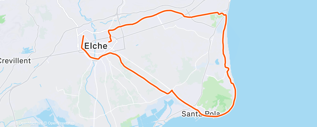 Map of the activity, Bicicleta por la mañana