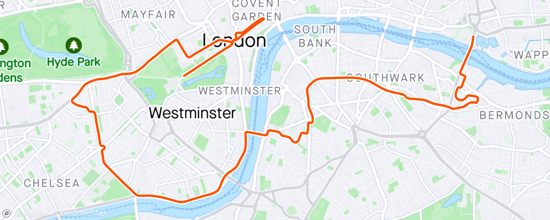Map of the activity, Zwift - Sneaky Lite in London