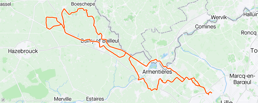 Map of the activity, Brevet " La Chapelle d'Armentières "