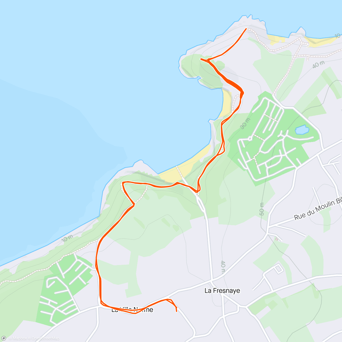 Mapa de la actividad (Saint-Cast séance de côtes 410d+)